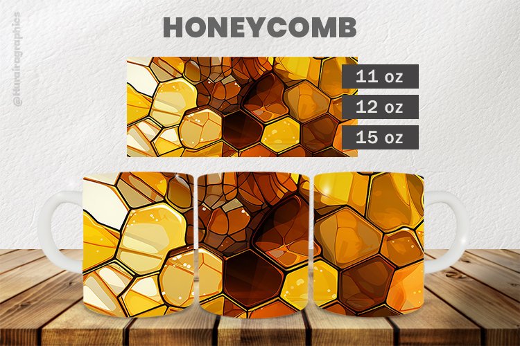 Honeycomb Mug Wrap Sublimation |11oz, 12oz & 15oz