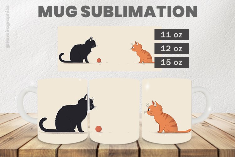 Scary Cat Mug Wrap Sublimation |11oz, 12oz & 15oz