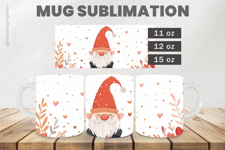 Gnome Mug Wrap Sublimation |11oz, 12oz & 15oz