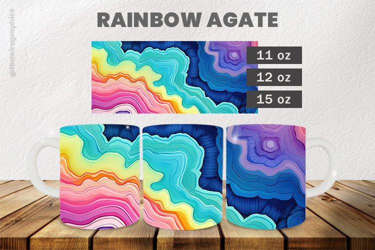 Rainbow Agate Mug Wrap Sublimation |11oz, 12oz & 15oz