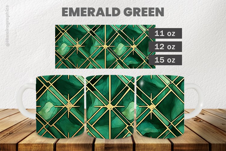 Emerald Green Mug Wrap Sublimation |11oz, 12oz & 15oz