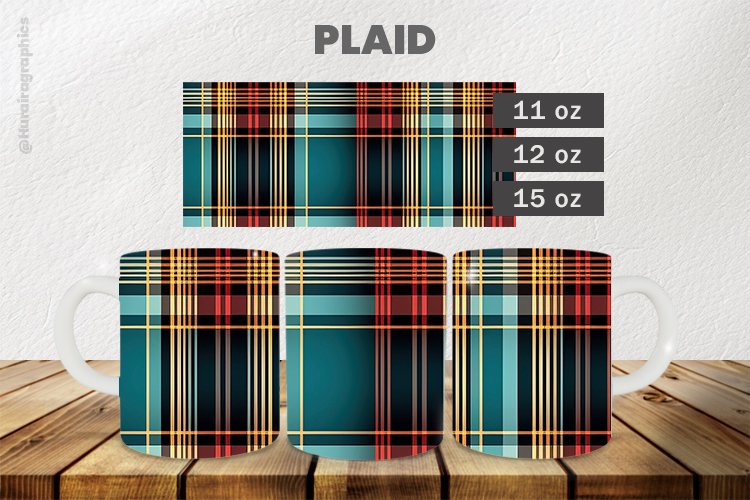 Plaid Mug Wrap Sublimation |11oz, 12oz & 15oz