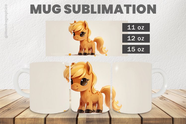 Baby Horse Mug Wrap Sublimation |11oz, 12oz & 15oz