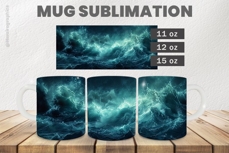 Ocean Mug Wrap Sublimation |11oz, 12oz & 15oz
