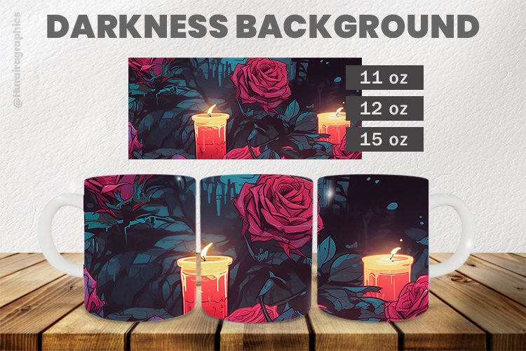 Darkness Background Mug Wrap Sublimation |11oz, 12oz & 15oz