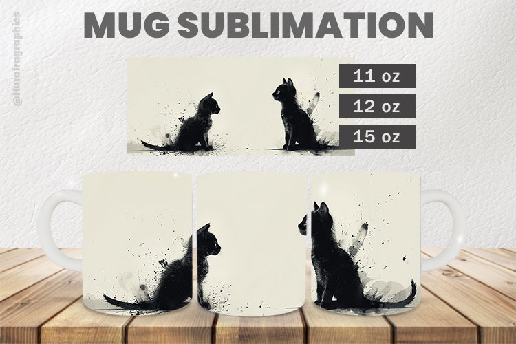Scary Cat Mug Wrap Sublimation |11oz, 12oz & 15oz