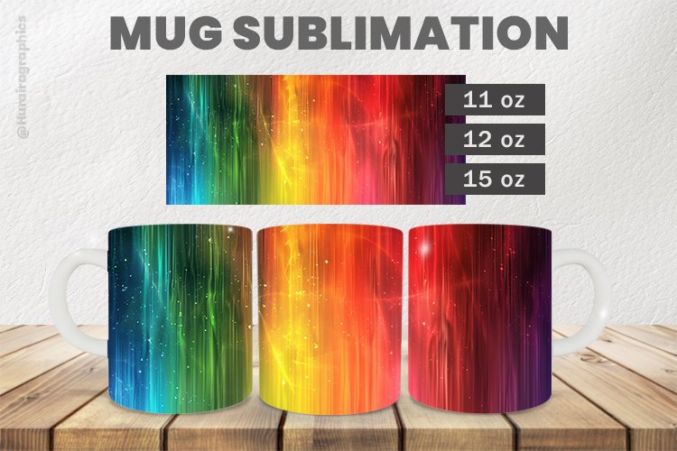 Colorful Stripes Mug Wrap Sublimation |11oz, 12oz & 15oz
