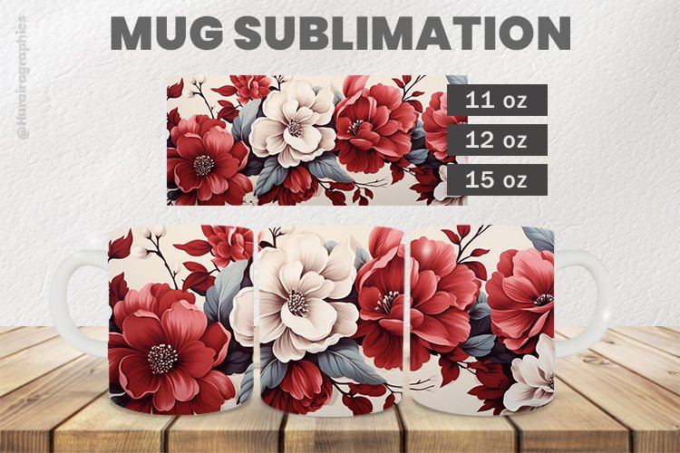 Beautiful Flower Mug Wrap Sublimation |11oz, 12oz & 15oz