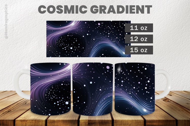 Cosmic Gradient Mug Wrap Sublimation |11oz, 12oz & 15oz example image 1