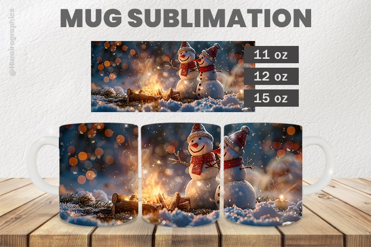 Snowman Mug Wrap Sublimation |11oz, 12oz & 15oz