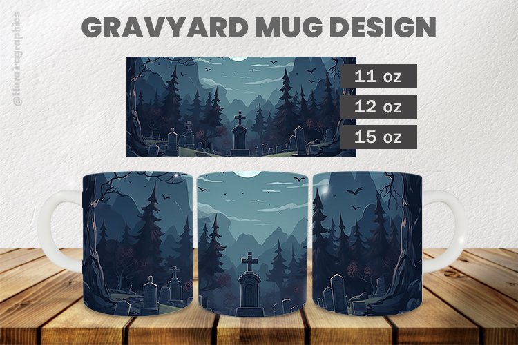 Gravyard Mug Wrap Sublimation |11oz, 12oz & 15oz