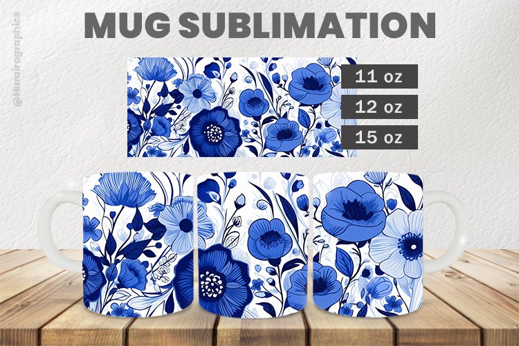 Beautiful Flower Mug Wrap Sublimation |11oz, 12oz & 15oz