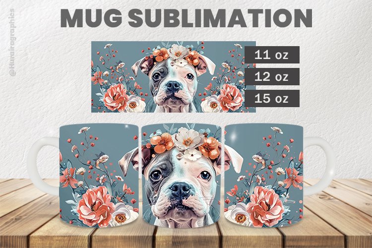 Dog Mug Wrap Sublimation |11oz, 12oz & 15oz
