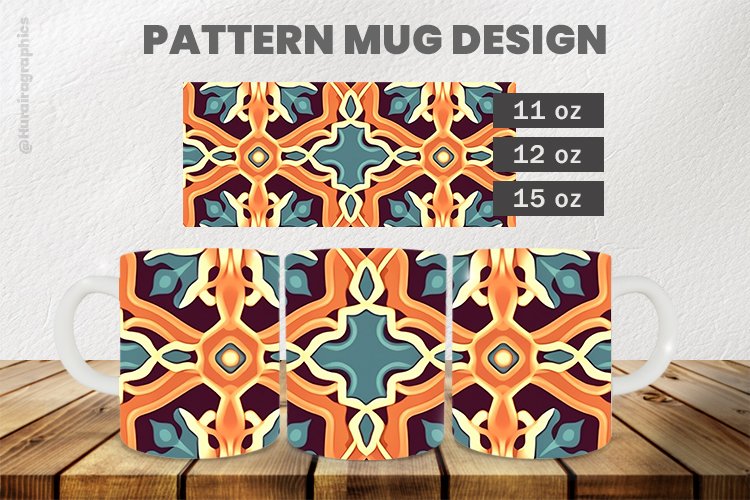 Pattern Mug Wrap Sublimation |11oz, 12oz & 15oz