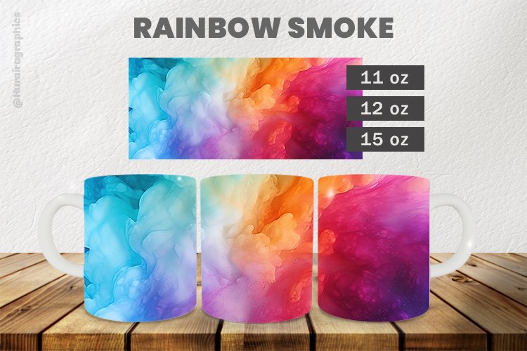 Rainbow Smoke Mug Wrap Sublimation |11oz, 12oz & 15oz