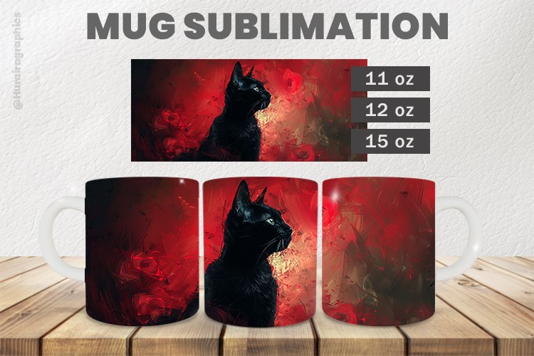 Cat Mug Wrap Sublimation |11oz, 12oz & 15oz