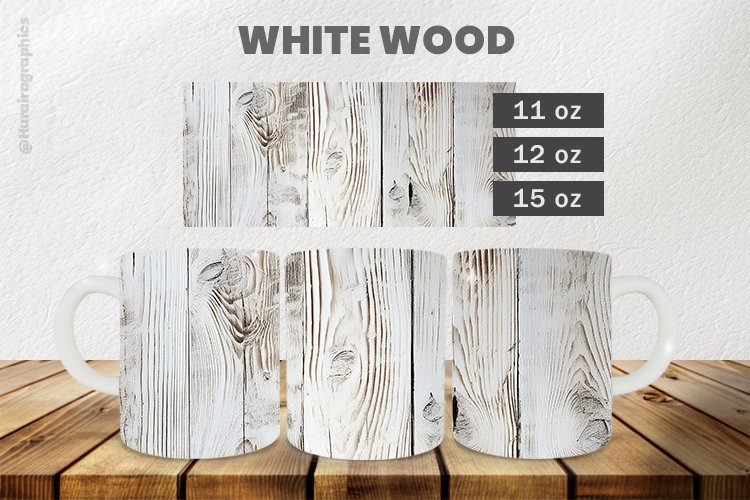 White Wood Mug Wrap Sublimation |11oz, 12oz & 15oz