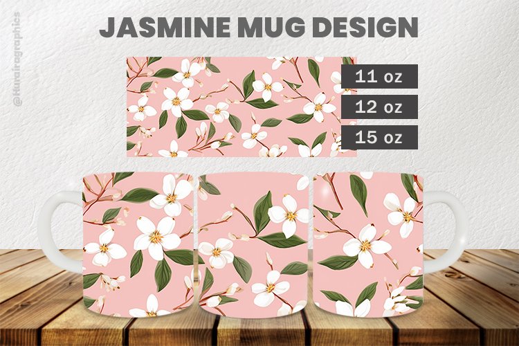 Jasmine Mug Wrap Sublimation |11oz, 12oz & 15oz