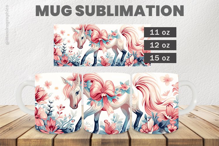 Horse Mug Wrap Sublimation |11oz, 12oz & 15oz