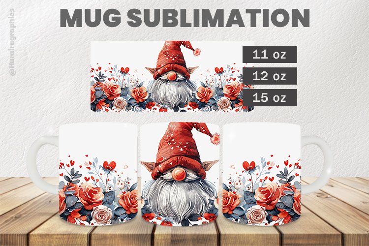 Gnome Mug Wrap Sublimation |11oz, 12oz & 15oz
