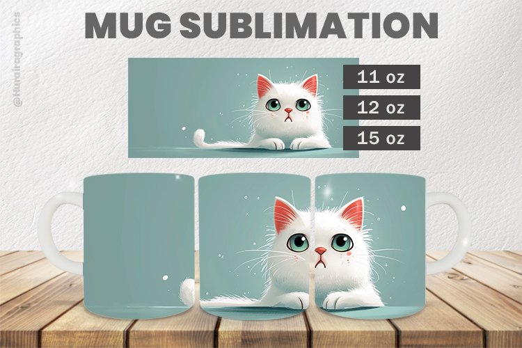 Cat Mug Wrap Sublimation |11oz, 12oz & 15oz