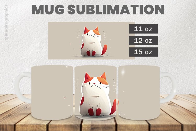 Cat Mug Wrap Sublimation |11oz, 12oz & 15oz