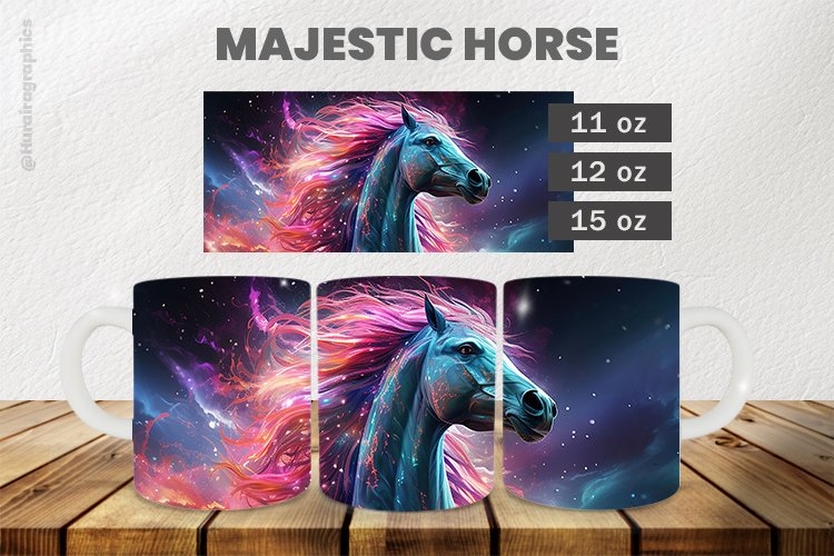 Majestic Horse Mug Wrap Sublimation |11oz, 12oz & 15oz