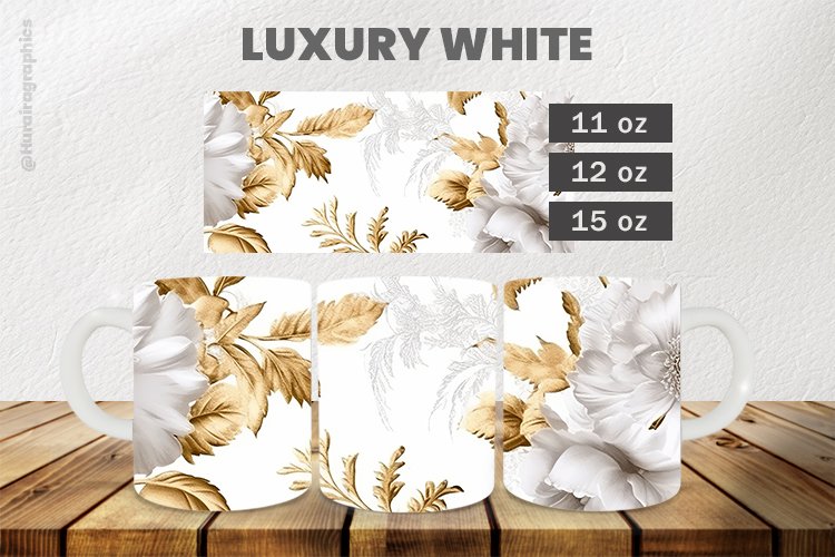 Luxury White Mug Wrap Sublimation |11oz, 12oz & 15oz