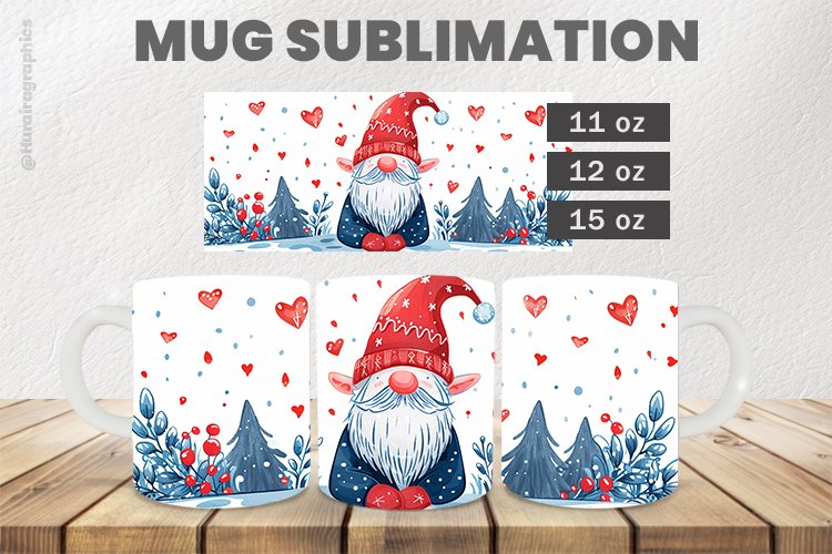 Gnome Mug Wrap Sublimation |11oz, 12oz & 15oz