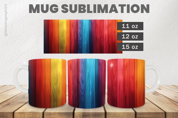 Colorful Stripes Mug Wrap Sublimation |11oz, 12oz & 15oz