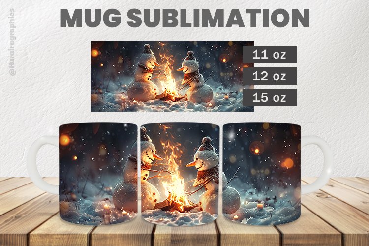 Snowman Mug Wrap Sublimation |11oz, 12oz & 15oz