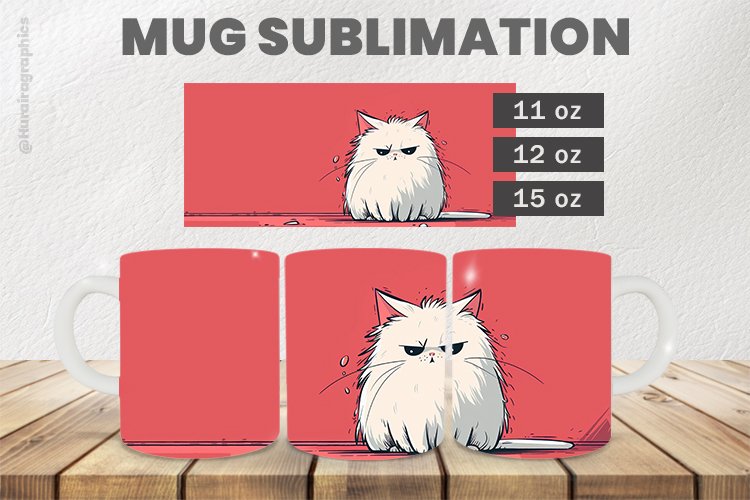 Cat Mug Wrap Sublimation |11oz, 12oz & 15oz