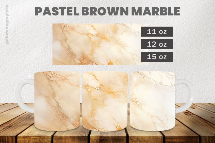 Pastel Brown Marble Mug Wrap Sublimation
