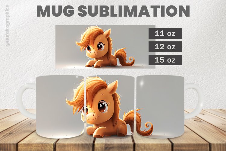 Baby Horse Mug Wrap Sublimation |11oz, 12oz & 15oz