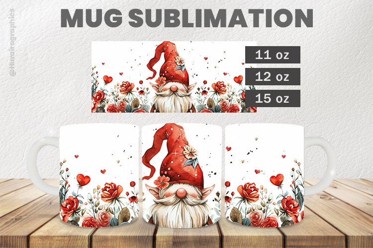 Gnome Mug Wrap Sublimation |11oz, 12oz & 15oz
