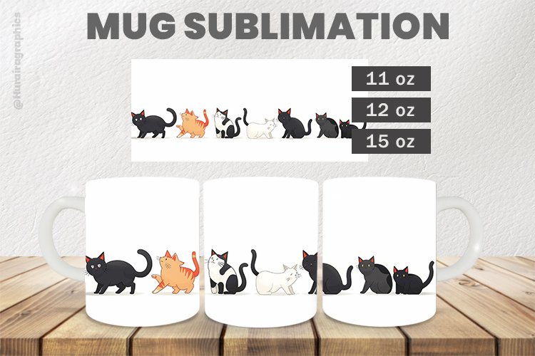 Scary Cat Mug Wrap Sublimation |11oz, 12oz & 15oz