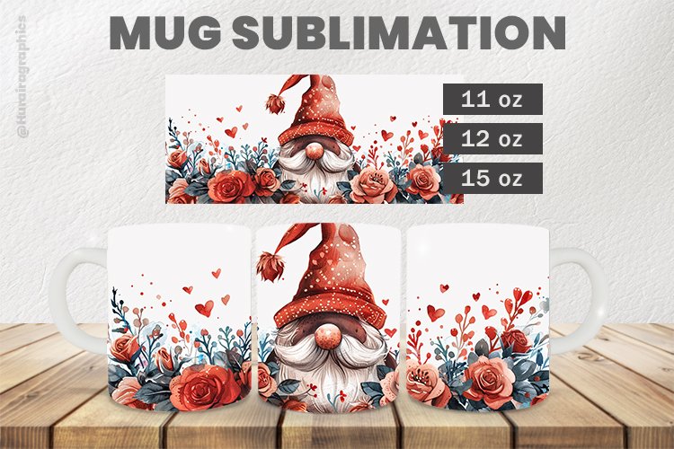 Gnome Mug Wrap Sublimation |11oz, 12oz & 15oz