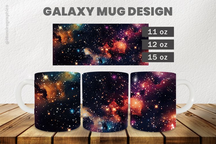 Galaxy Mug Wrap Sublimation |11oz, 12oz & 15oz