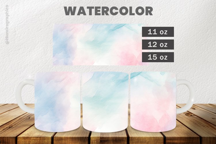 Watercolor Mug Wrap Sublimation |11oz, 12oz & 15oz