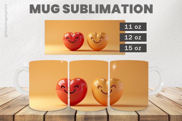 Cute Hearts Sublimation |11oz, 12oz & 15oz