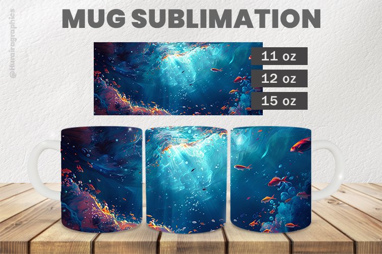 Ocean Mug Wrap Sublimation |11oz, 12oz & 15oz