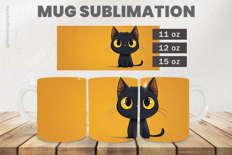 Cat Mug Wrap Sublimation |11oz, 12oz & 15oz