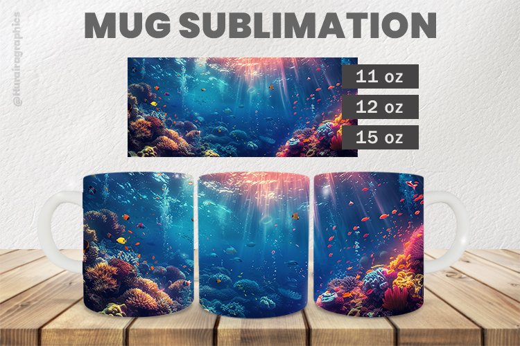 Ocean Mug Wrap Sublimation |11oz, 12oz & 15oz