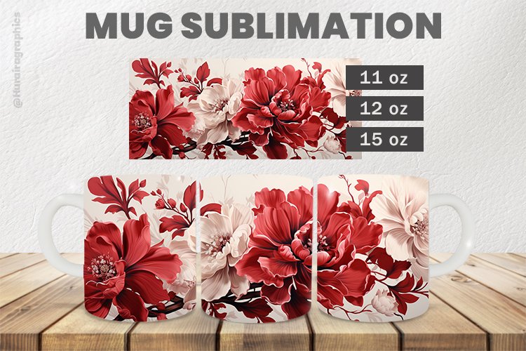 Beautiful Flower Mug Wrap Sublimation |11oz, 12oz & 15oz