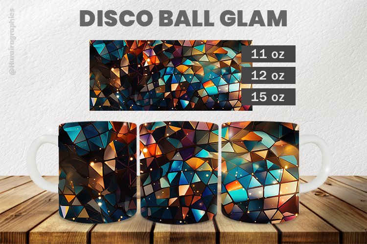 Disco Ball Glam Mug Wrap Sublimation |11oz, 12oz   15oz