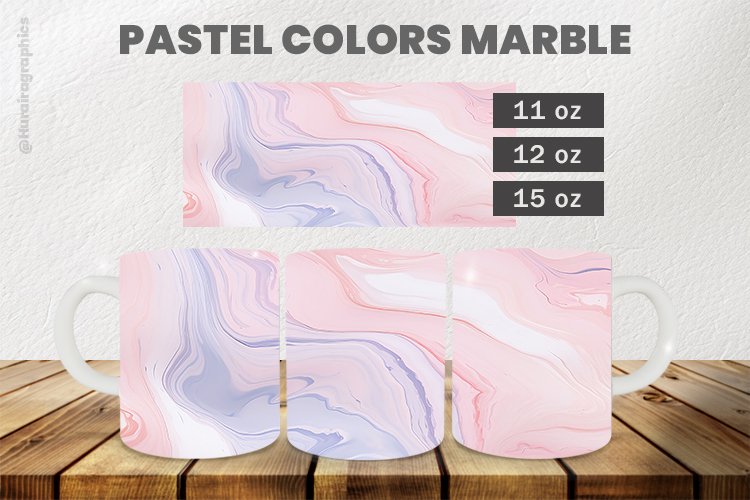 Pastel Colors Marble Mug Wrap Sublimation