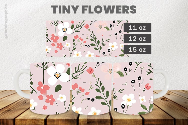 Tiny flowers Mug Wrap Sublimation |11oz, 12oz & 15oz