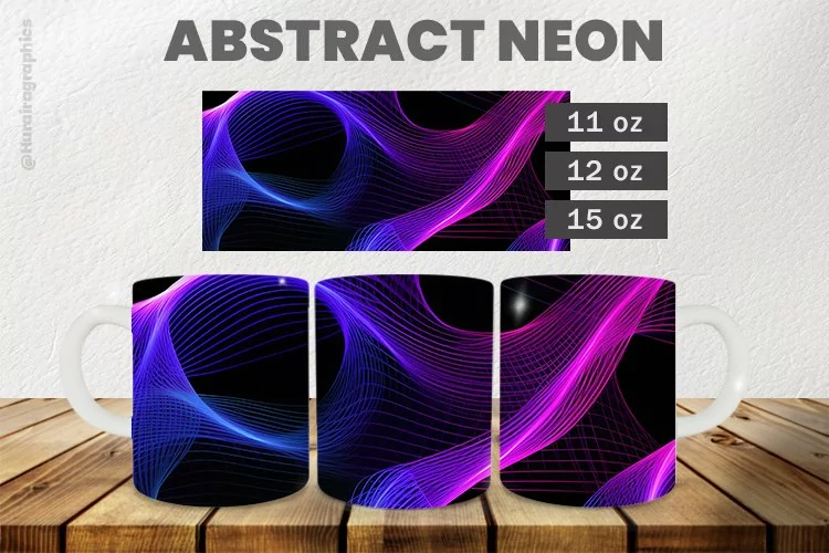 Abstract Neon Mug Wrap Sublimation |11oz, 12oz & 15oz