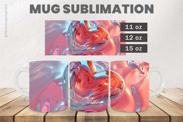 Crystal Heart Sublimation |11oz, 12oz & 15oz