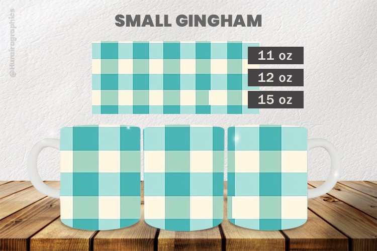 Small Gingham Mug Wrap Sublimation |11oz, 12oz & 15oz